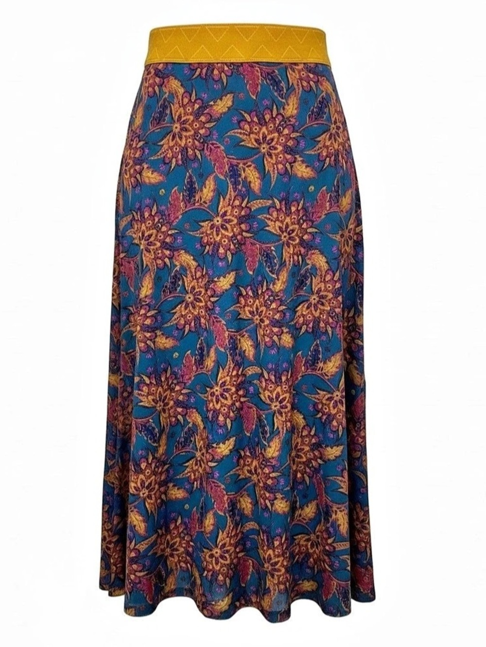 LuLaRoe Lola Skirt Floral Blue & Pink XS